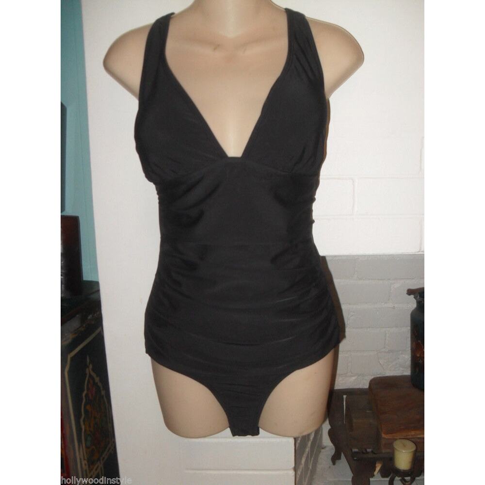 TART COLLECTIONS $120 BLACK MAILLOT ONE PIECE BATHING SUIT-PADDED BRA-NWT-XS